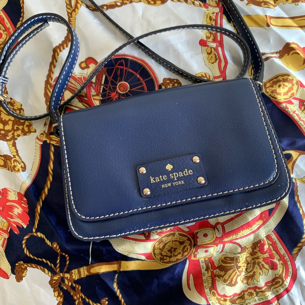 Kate Spade small navy blue crossbody purse
